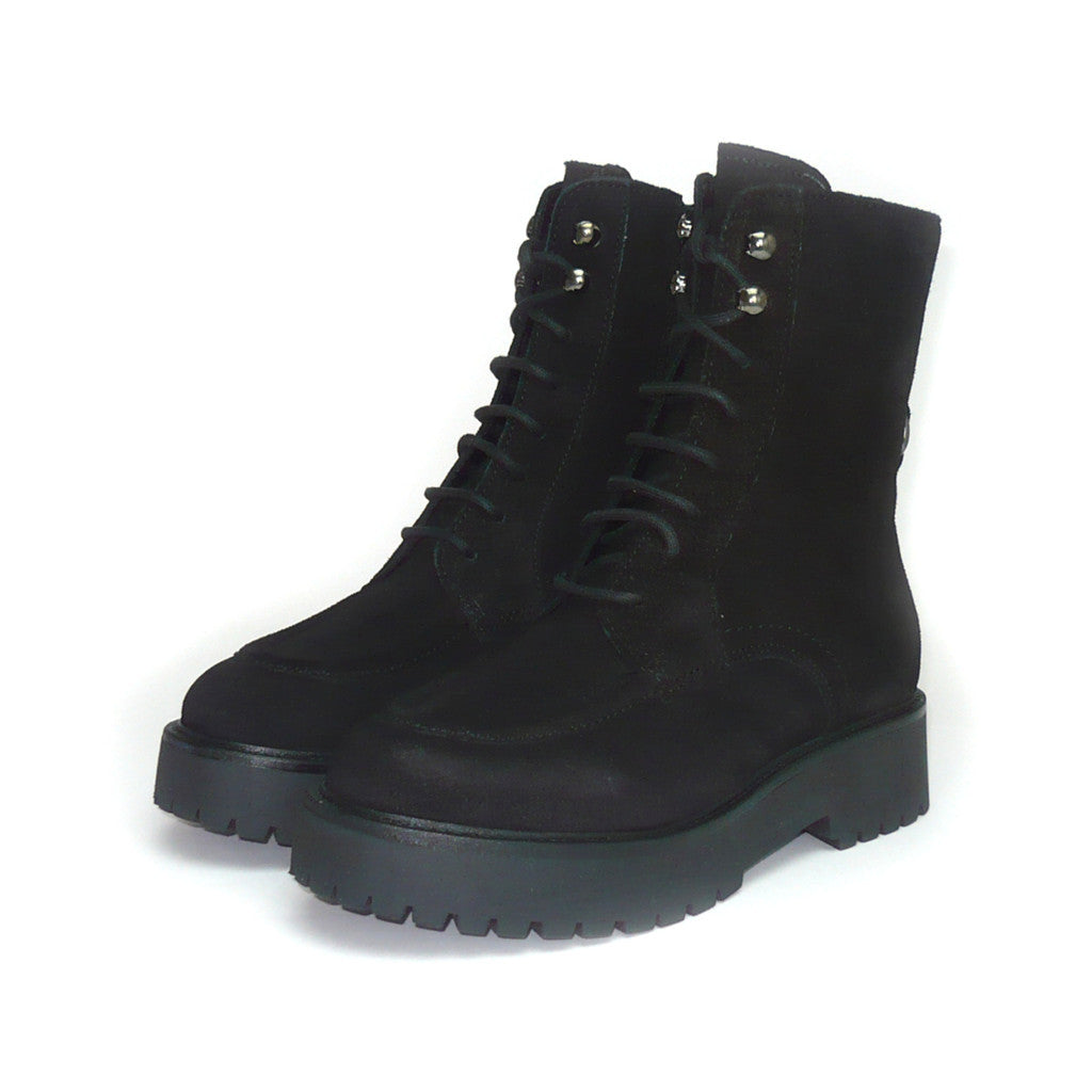 Anfibio in camoscio nero e beige Cinzia Soft