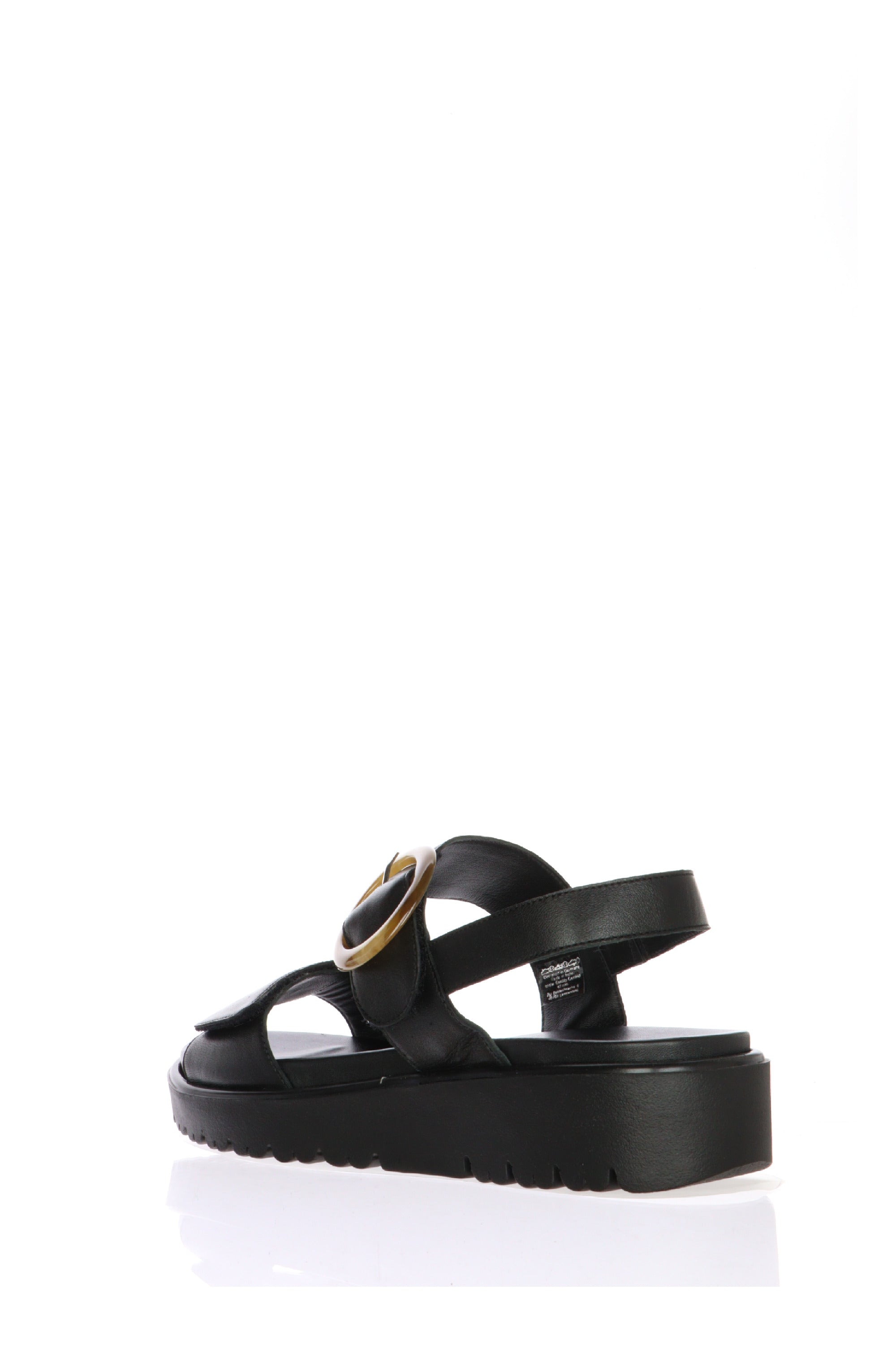 Sandalo due fasce in pelle nera numeri grandi donna Ara shoes