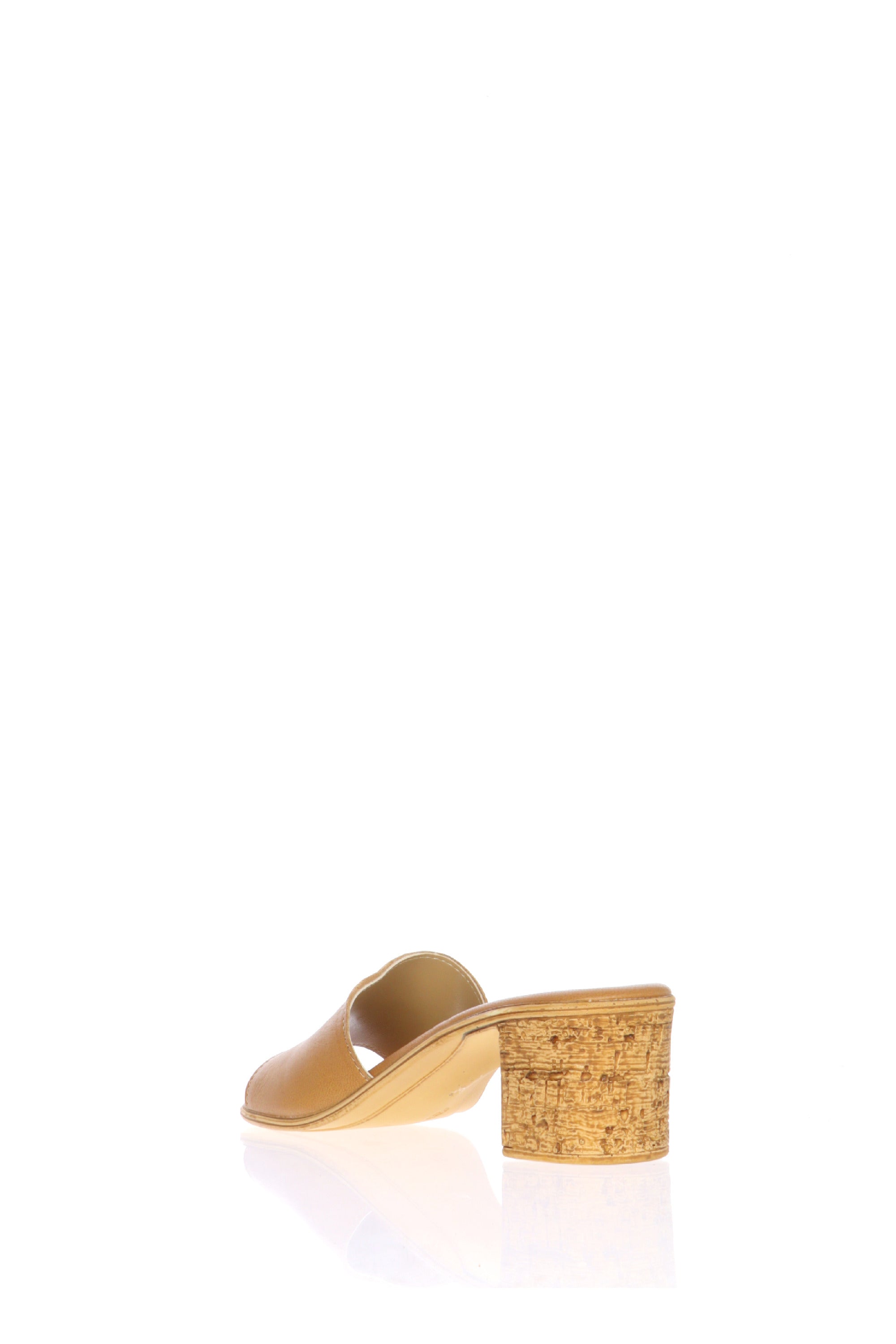 Sandalo scalzato con tacco in pelle cuoio Cinzia Soft