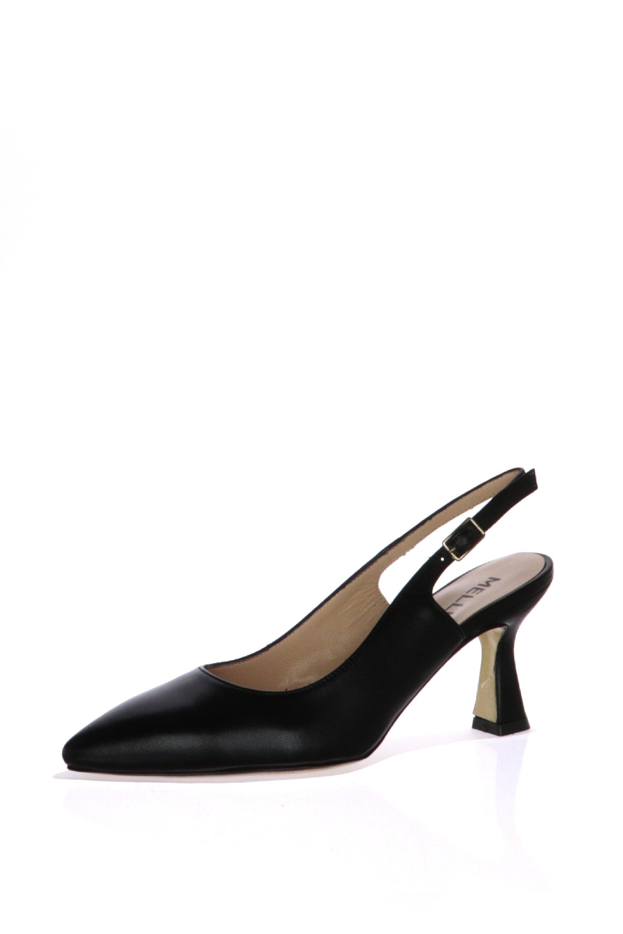 Slingback in pelle nera Melluso