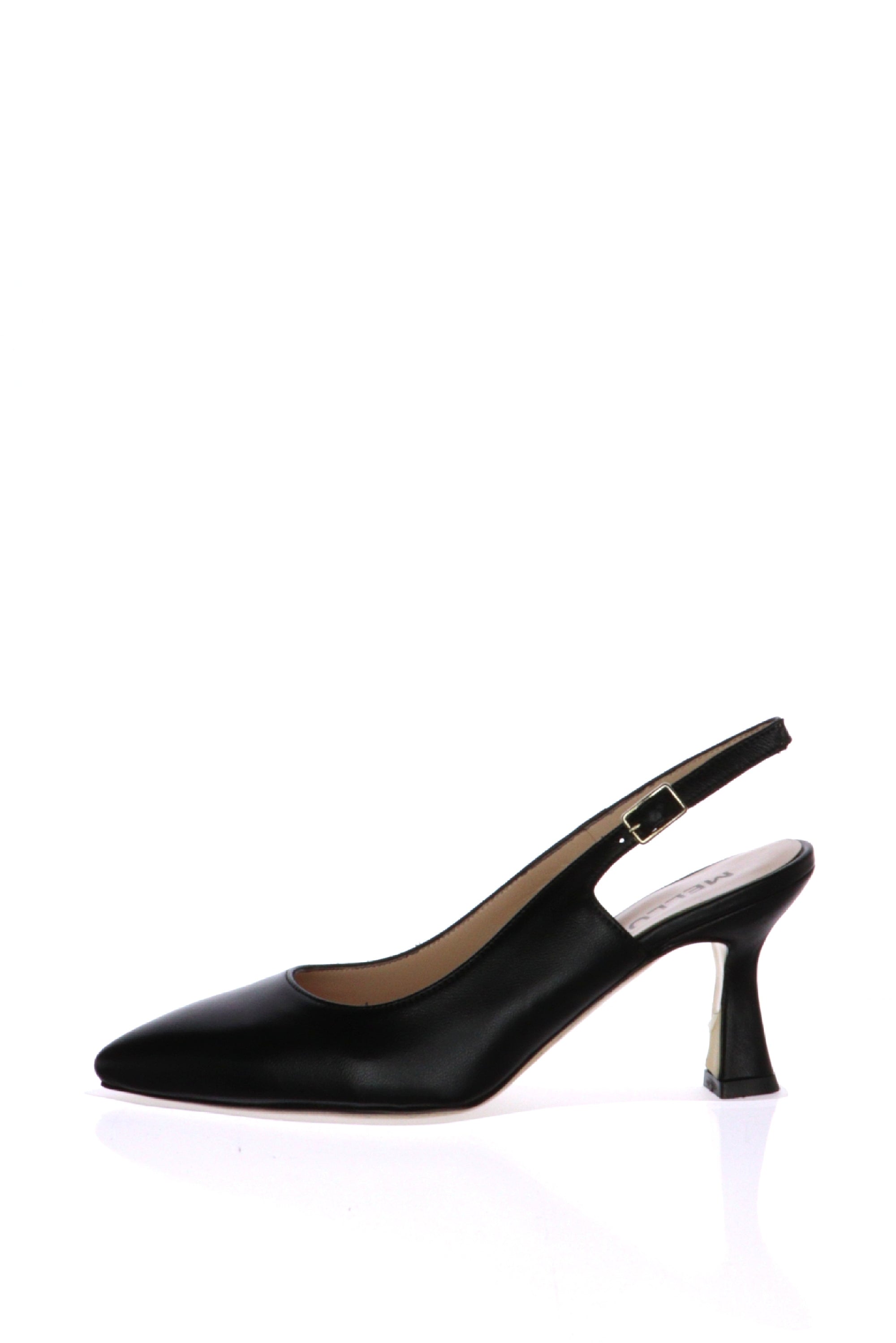 Slingback in pelle nera Melluso