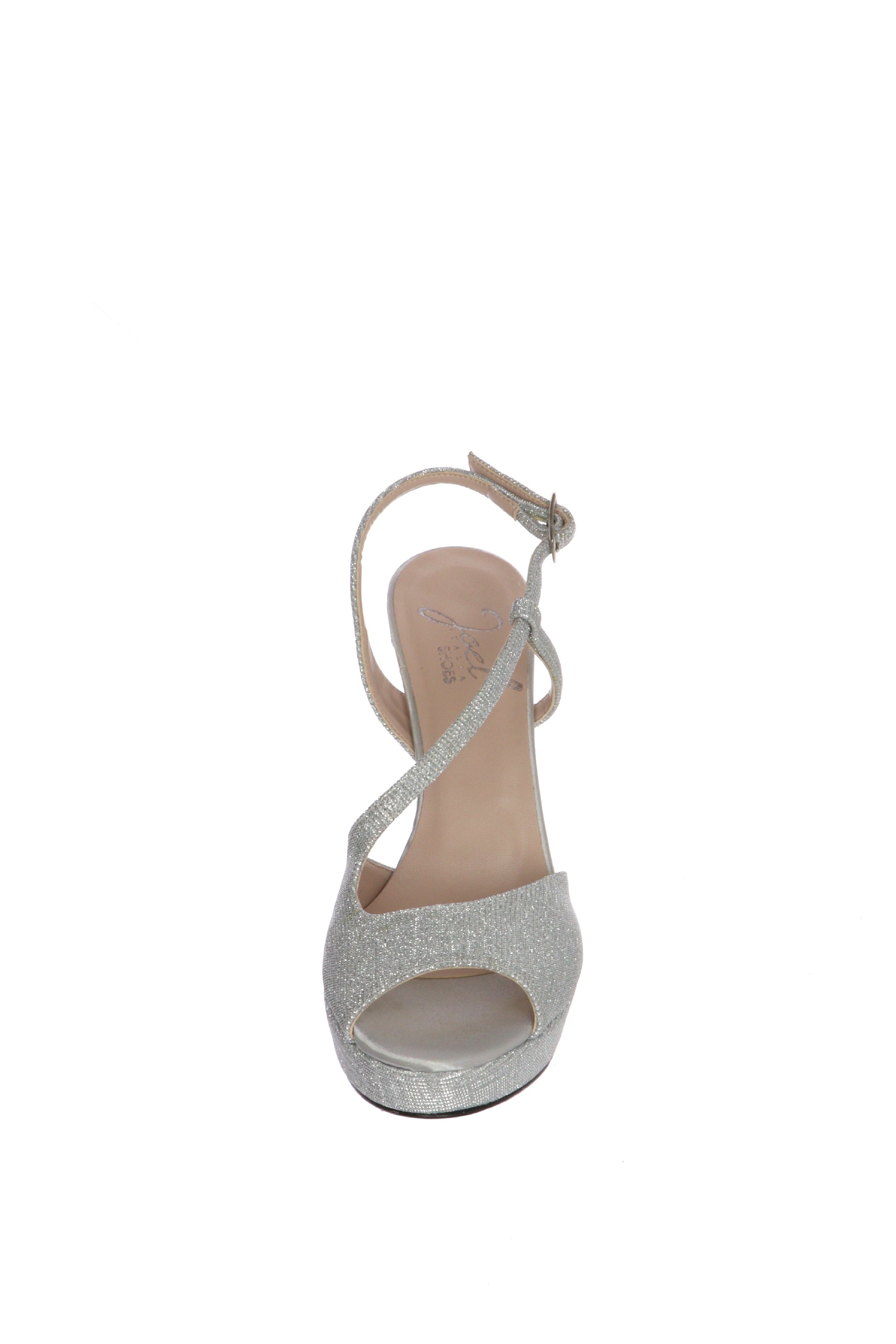 Sandalo elegante glitter argento tacco alto Joel 6024