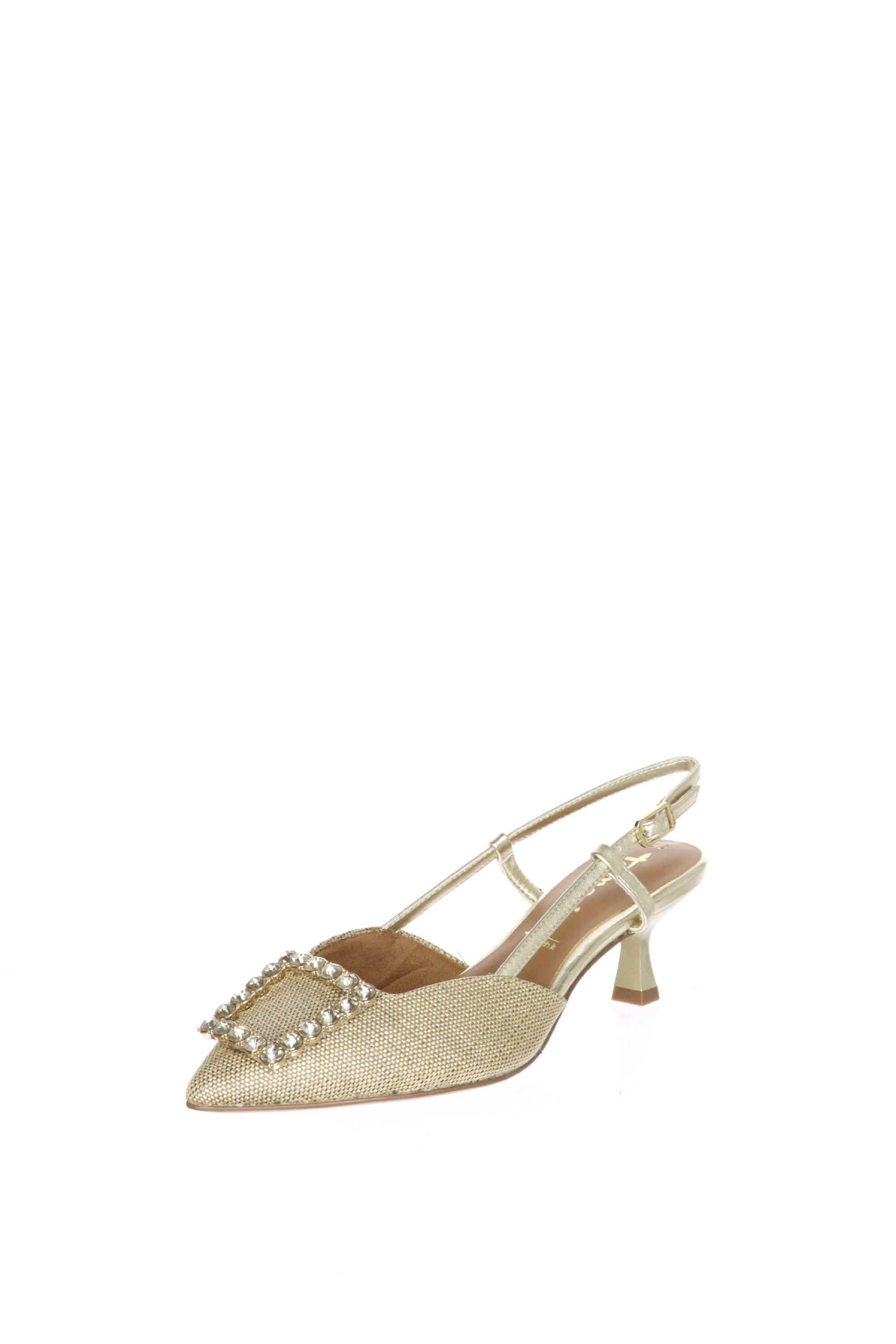 Slingback nero o beige con accessorio gioiello Tamaris