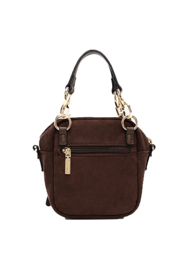 Borsa a mano e tracolla Tamaris marrone bordeaux nero con tasca frontale - 7