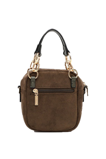 Borsa a mano e tracolla Tamaris marrone bordeaux nero con tasca frontale - 8