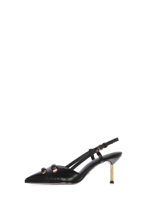Slingback con fibiette e tacco stiletto - 1