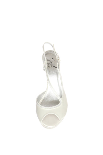 Sandalo sposa bianco seta con Swarovski A120 - 4