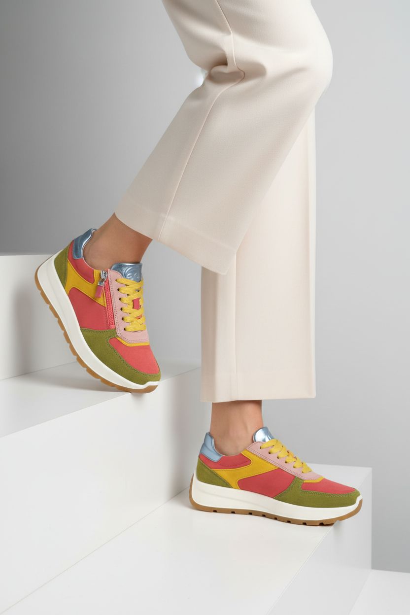 Sneakers colorata con lacci e cerniera Ara Shoes 2