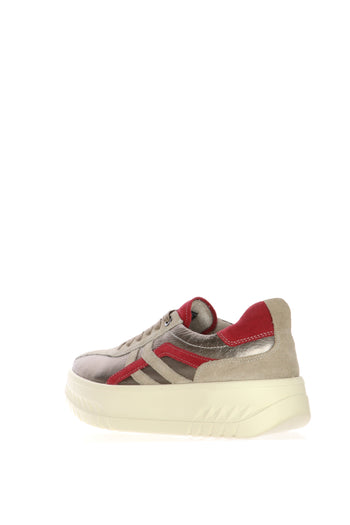 Sneakers con lacci in pelle e camoscio plantare estraibile numeri grandi donna Ara Shoes - 4