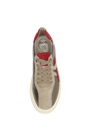 Sneakers con lacci in pelle e camoscio plantare estraibile numeri grandi donna Ara Shoes - 3