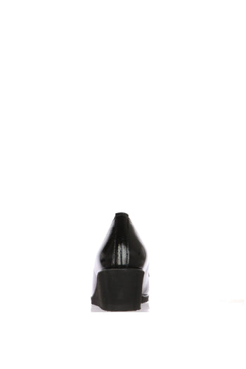 Mocassino scollato nero in pelle con catena plantare estraibile  Anastasio - 6