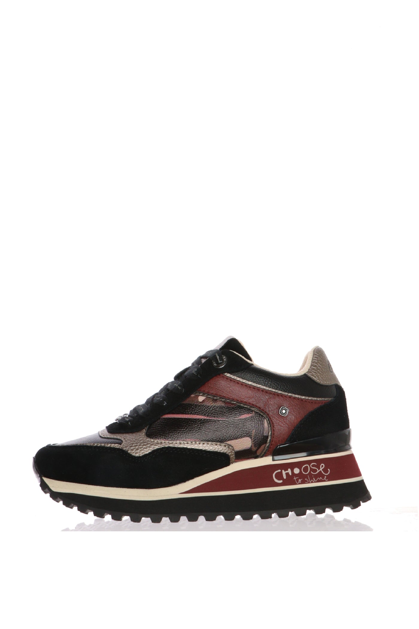 Sneakers London  in pelle e camoscio nero Anekke