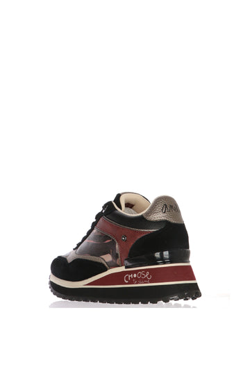 Sneakers London  in pelle e camoscio nero Anekke - 4