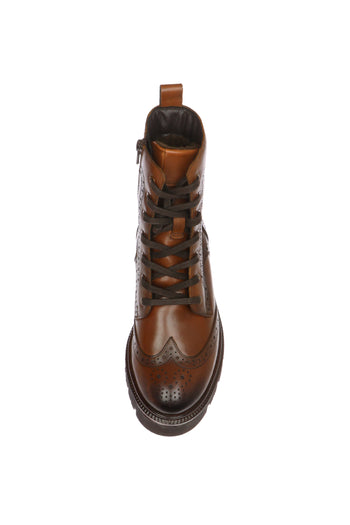 Anfibio stile Brouge in pelle marrone - 5