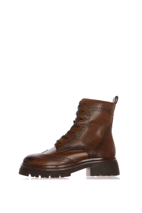 Anfibio stile Brouge in pelle marrone - 1