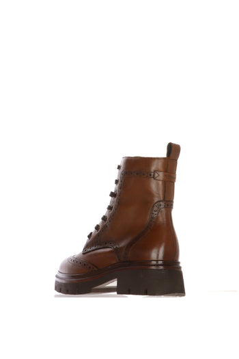 Anfibio stile Brouge in pelle marrone - 4