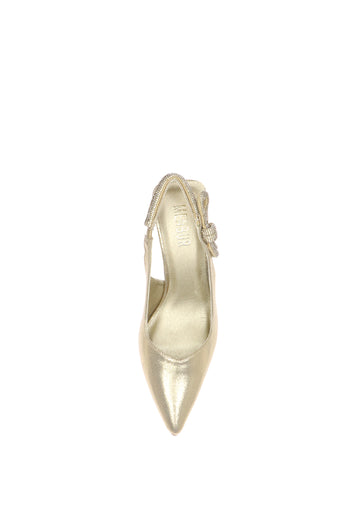 Slingback in tessuto laminato platino e argento con tubo luminoso - 5