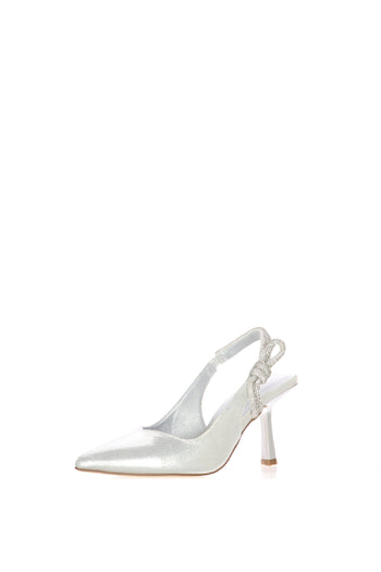 Slingback in tessuto laminato platino e argento con tubo luminoso - 4
