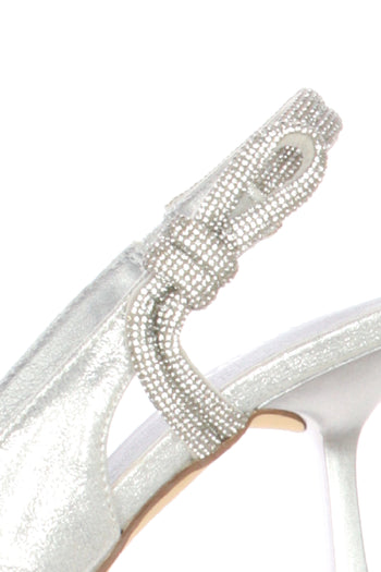 Slingback in tessuto laminato platino e argento con tubo luminoso - 9