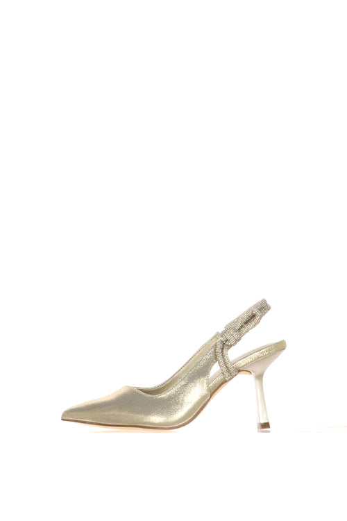 Slingback in tessuto laminato platino e argento con tubo luminoso - 1