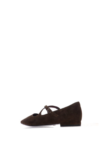 Ballerina Mary Jane in camoscio cioccolato - 5