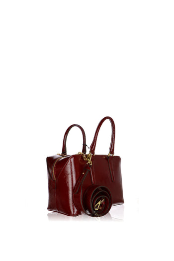 Bauletto bordeaux in pelle vernice - 5
