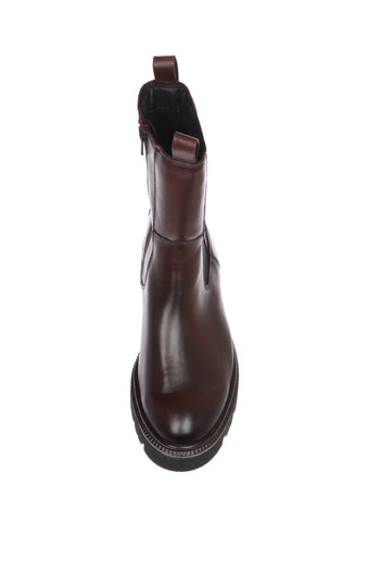 Beatles in pelle bordeaux con suola chunky donna - 6