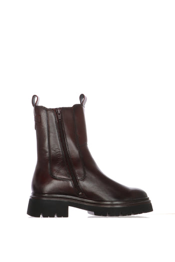 Beatles in pelle bordeaux con suola chunky donna - 3