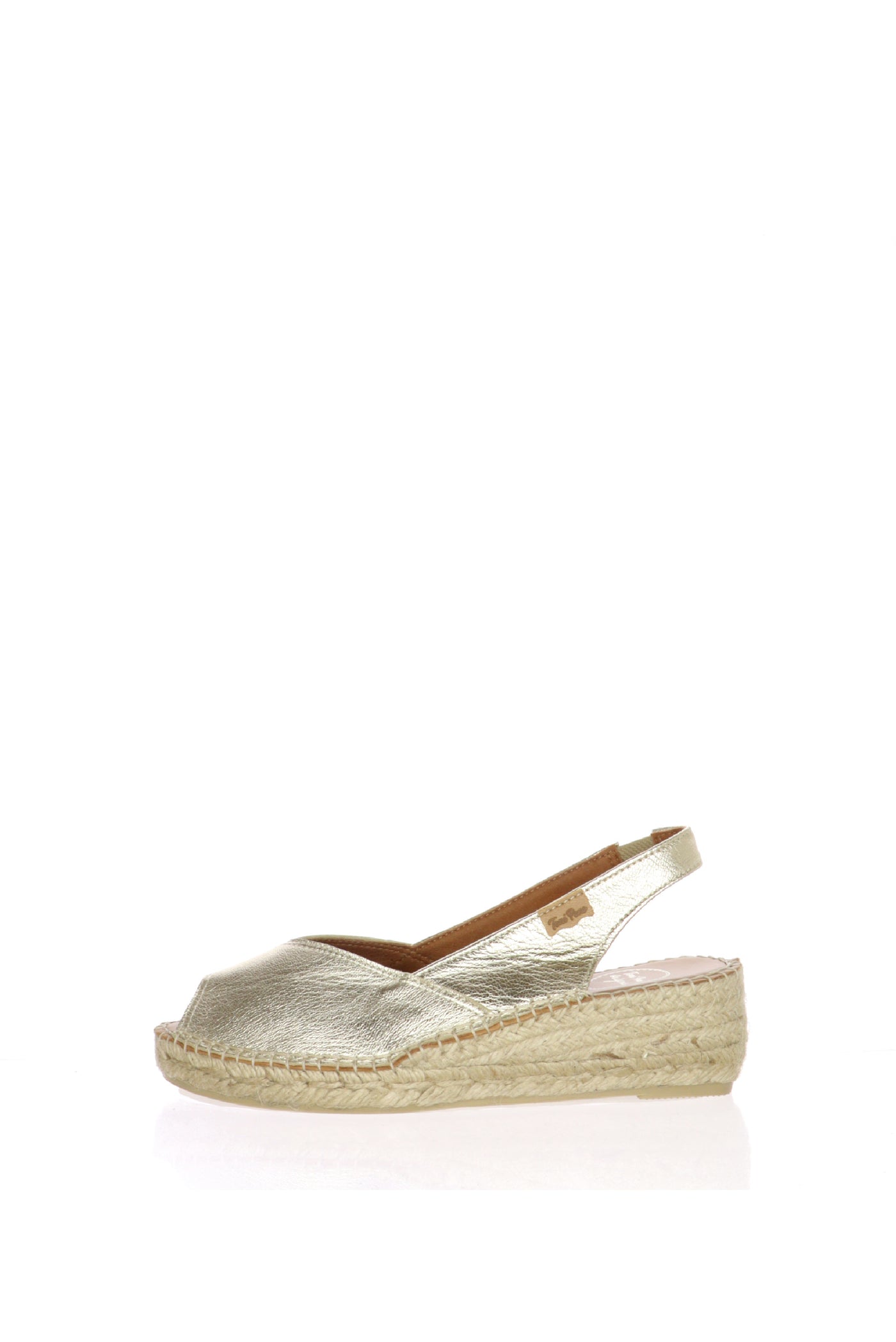 Sandalo espadrillas in pelle laminata platino Toni Pons 2