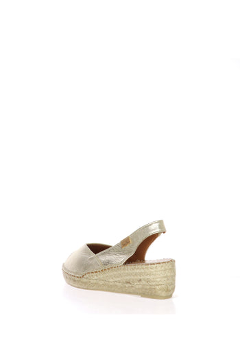 Sandalo espadrillas in pelle laminata platino Toni Pons - 3
