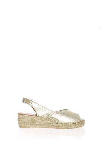 Sandalo espadrillas in pelle laminata platino Toni Pons - 5