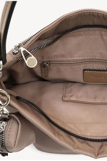 Borsa a spalla e tracolla Tamaris nera e tortora con tasca frontale e mini pochette - 11