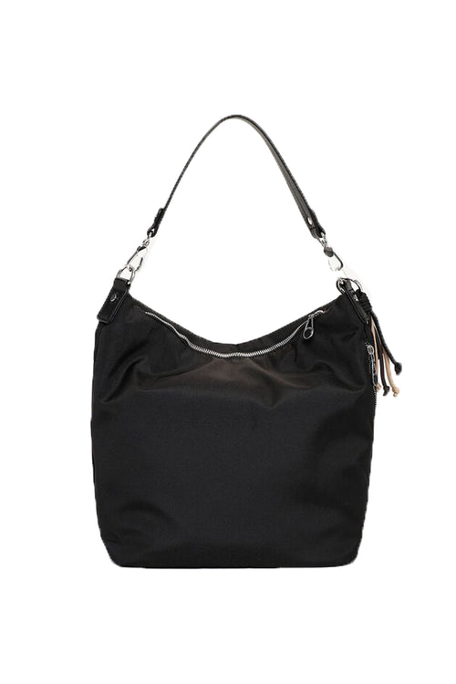Borsa a spalla e tracolla Tamaris nera e tortora con tasca frontale e mini pochette - 1