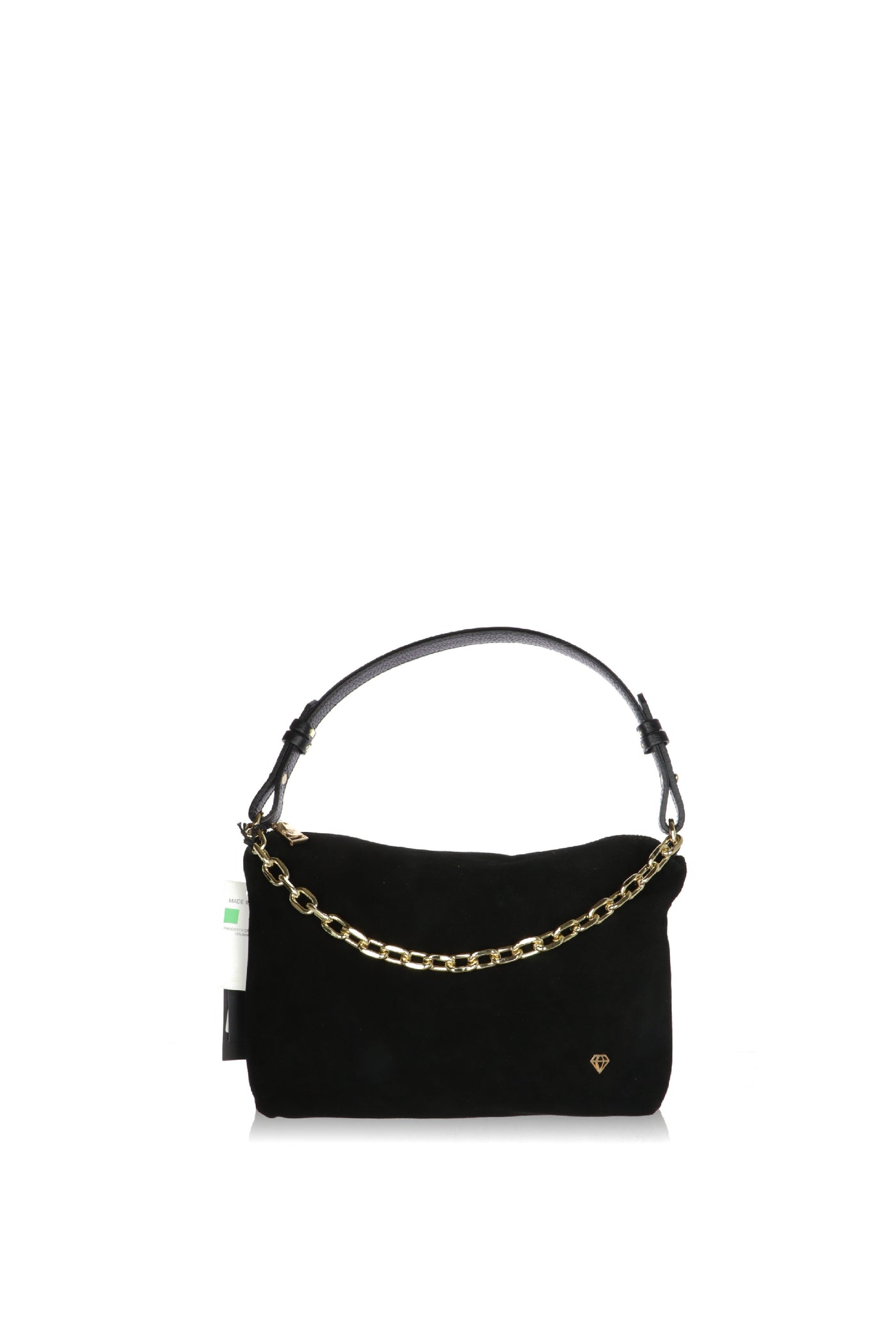 Borsa a spalla in pelle con catena made in Italy