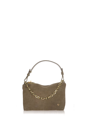 Borsa a spalla in pelle con catena made in Italy - 5