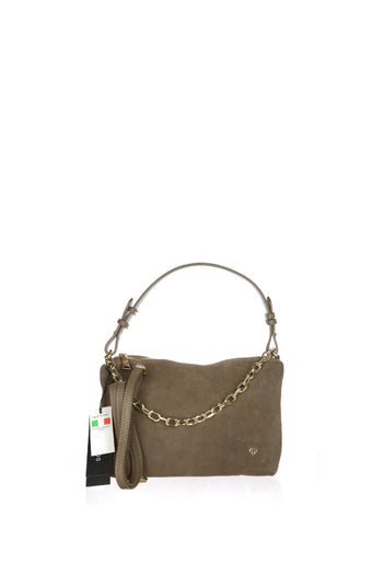 Borsa a spalla in pelle con catena made in Italy - 7