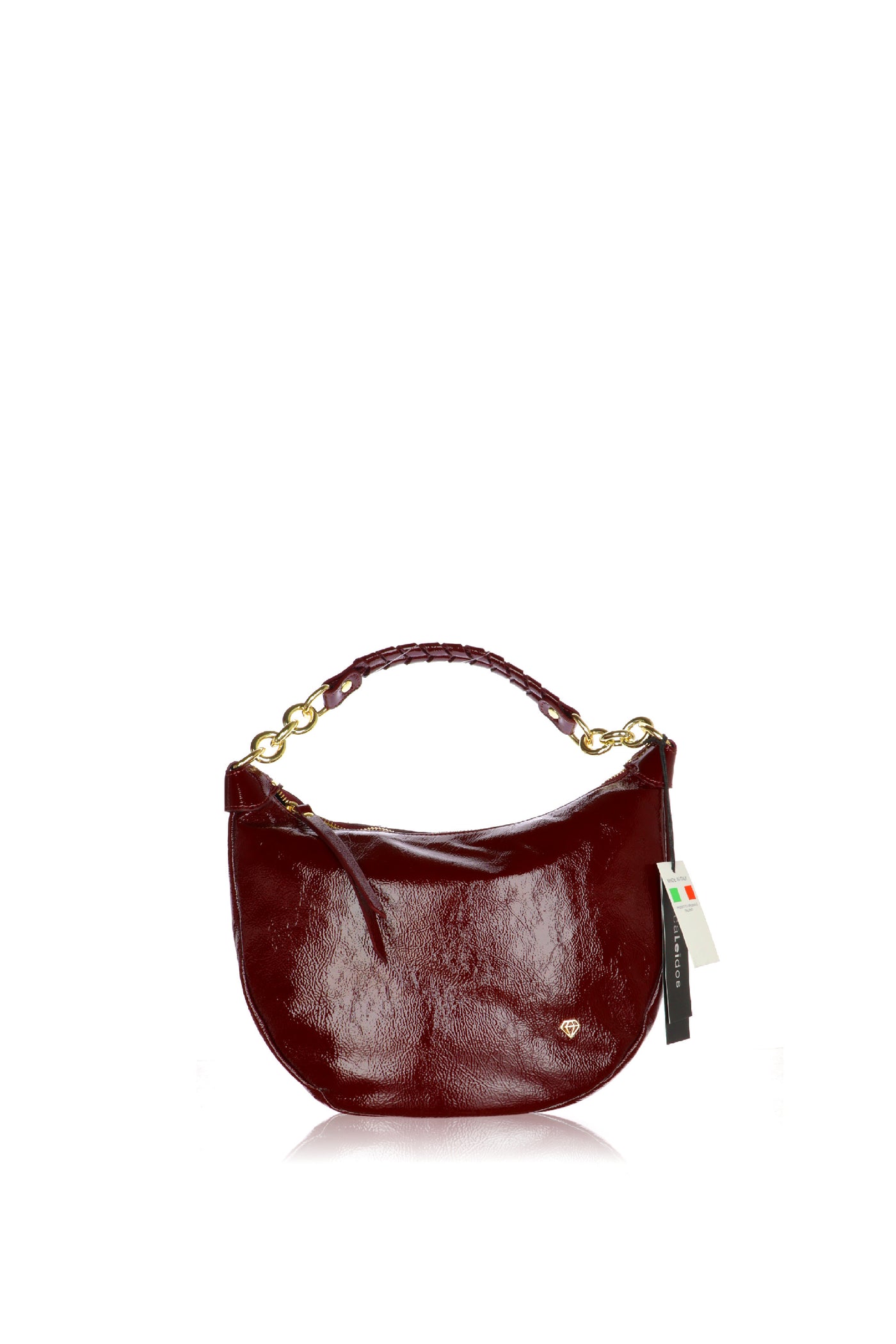 Borsa a spalla in vernice Made in Italy