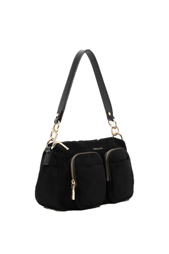 Borsa a spalla tamaris nera marrone verde con tasche frontali - 11
