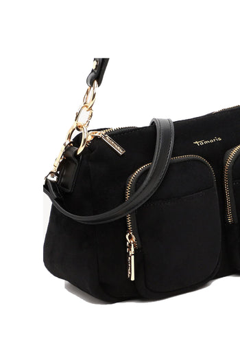 Borsa a spalla tamaris nera marrone verde con tasche frontali - 14