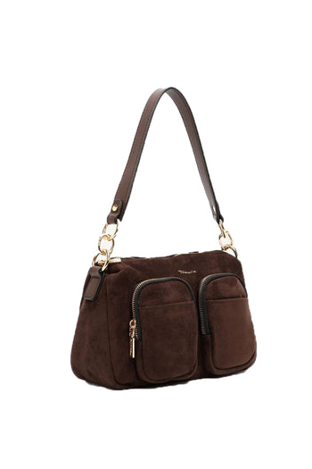 Borsa a spalla tamaris nera marrone verde con tasche frontali - 13