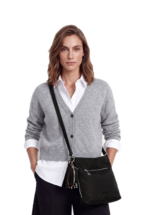 Borsa a tracolla Tamaris nera con tasca frontale e accessorio mini  pochette - 2