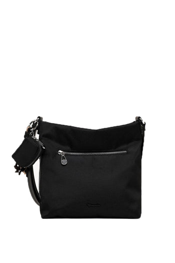Borsa a tracolla Tamaris nera con tasca frontale e accessorio mini  pochette - 3