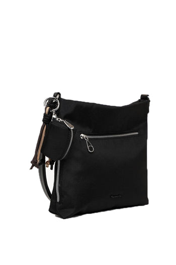 Borsa a tracolla Tamaris nera con tasca frontale e accessorio mini  pochette - 4