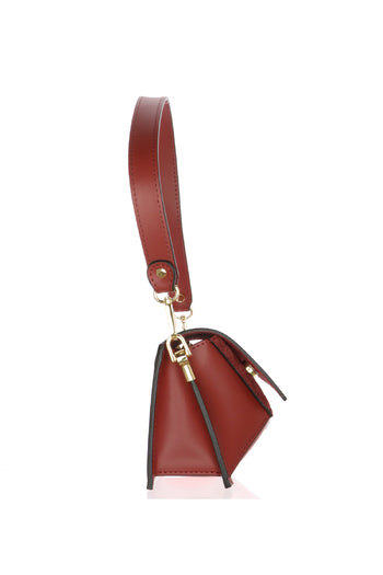 Borsa piccola design geometrico I AM in vera pelle bordeaux - 4
