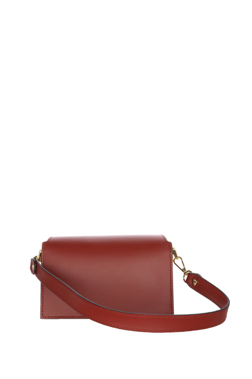 Borsa piccola design geometrico I AM in vera pelle bordeaux - 2