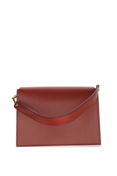 Borsa grande design geometrico I AM in vera pelle bordeaux - 2
