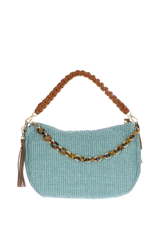 Borsa in rafia beige o azzurra Caleidos - 1