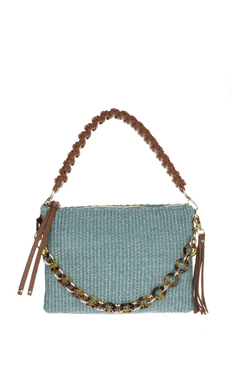 Borsa in vera pelle e rafia Caleidos - 1