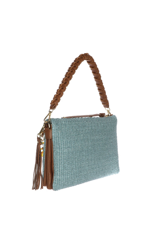 Borsa in vera pelle e rafia Caleidos - 2