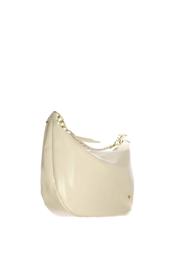 Borsa in vera pelle lucida beige con manico Made in Italy - 4